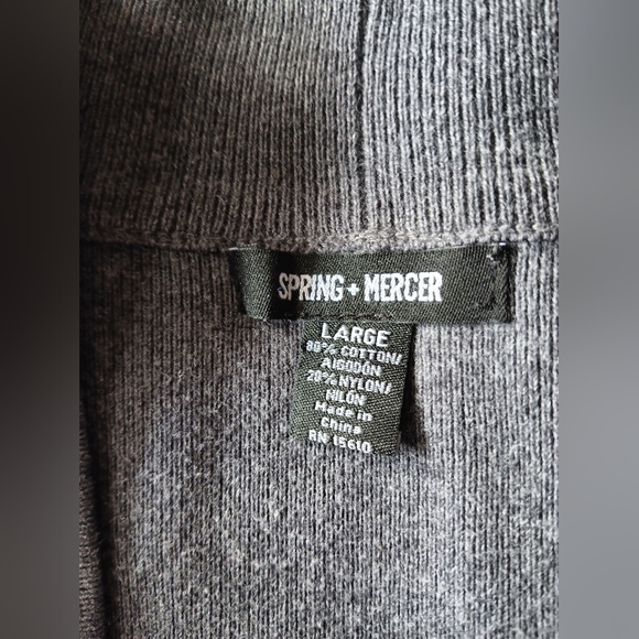 Spring & Mercer Gray Sweater/Cardigan 3/4 Sleeve Size Large - Picture 5 of 8